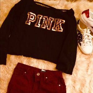 Pink crop top sweater